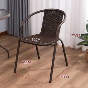 เก้าอี้หวายเทียม ทรงสวย แข็งแรง ทนทาน นั่งสบาย สำหรับกลางแจ้ง บ้าน วิลล่า โรงแรม ระเบียง ขนาด 58x41x70 ซม. มี2สีให้เลือก สไตล์มินิมอลทันสมัย