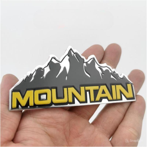 Tem nhôm kim loại MOUNTAIN - Discovery Channel - Tọa độ núi trang trí ô tô xe máy laptop
