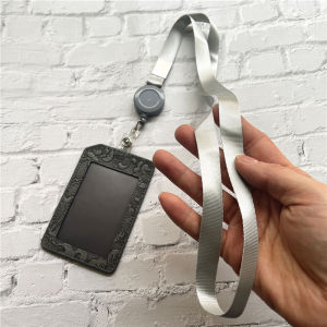 Badge Reels Retractable Credential Genuine Leather Employee ID Case Lanyard Card Holder Simple Tag Holder Luxury Accessories