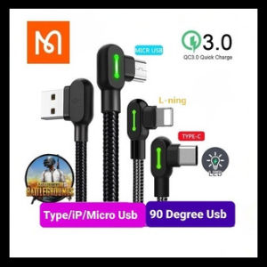 MCDODO 90 Degree Fast Charging USB Cable Type-C / Micro Usb / Compatible for i Phone/IP/IPHON/Huawei/Xiaomi/Samsung/OPPO