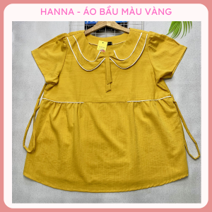 Áo bầu công sở BIGSIZE HANNA size từ 55kg tới 80kg chất cao cấp thoáng mát thấm hút mồ hôi và không nhăn áo bầu có dây nơ cột sau