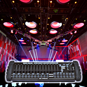 12.12 (3วันเท่านั้น)บอร์ดคุมไฟเวที ไฟพาร์ DMX 384B ตั้งโปรแกรมได้ 8 โพเทน หน้าจอแสดงผล LCD Stage Lighting Controller
