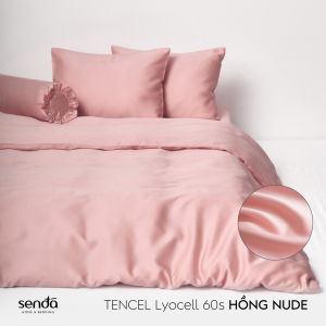 Bộ chăn ga gối 5 món Lụa Tencel Sen Đá Home Bedding cao cấp trơn màu Set drap giường nệm 1m6 1m8 Lyocell Satin 60S