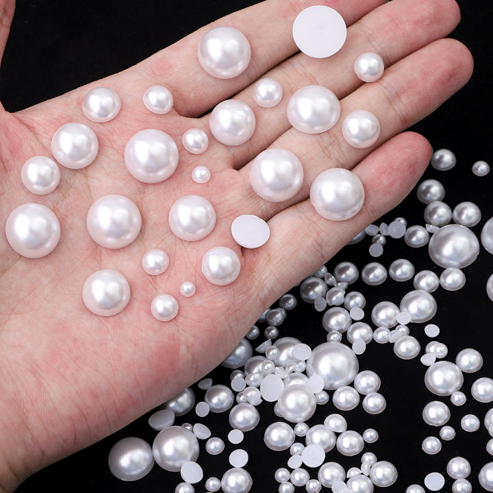 Half round pearl on sale beads