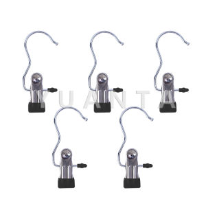 Yuanta คลิปตากผ้าระเบียง กันลม คลิปสเตนเลสที่หนีบอเนคประสงค์ ประหยัดพื้นที่ มาพร้อมตะขอ Storage Hooks