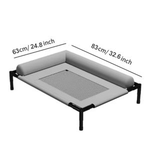 HATELI Elevated Mesh Dog Bed with Removable Washable Bolsters Cooling Dog Cat Nest Breathable Pet Sofa Cot for Indoor & Outdoor Use Camping Bed