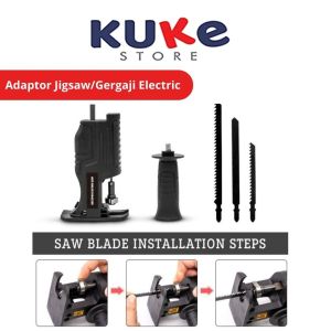 Gergaji Elektrik / Adaptor Reciprocating Jigsaw Portable Alat Pemotong Kayu Dahan Pohon Ranting Triplek Papan Multifungsi Bor Listrik / Konektor Electric Drill Peralatan Berkebun Perlengkapan Perkakas Mata Pisau Tajam Baja Saw Handle Gagang Anti Karat