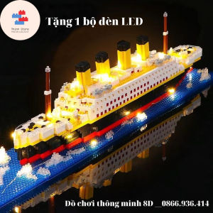Mô hình lắp ráp tàu Titanic 1878pcs có đèn led - Mô hình cho bé từ 10 tuổi - Đồ chơi lắp ráp học tập phát triển tư duy