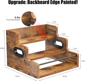3 Layers Wine Rack Organizer Coffee Syrup Rack Organizer Spice Rack with Handle Wooden Seasoning Storage Rack Bar Display For Counter