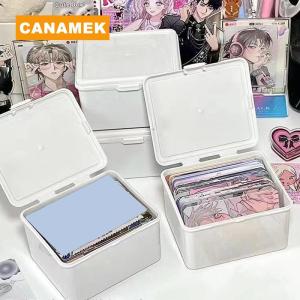 【CANAMEK】 Korean Transparent Storage Box Blind Box Card Photocard Storage Box Photo Card Organizer Classification Flip Box