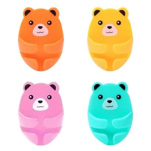 4pcs Wall Storage Hook Bear Plug Bracket Punch-free Power Plug Socket Holder Kitchen Cable Hook Wire Adhesive Hanger Bathroom