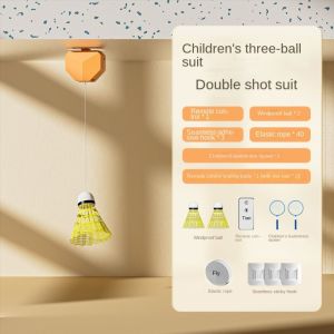 SOULLOV 1 Set การเด้งกลับ อุปกรณ์ฝึกแบดมินตันไฟฟ้า สปิน การฝึกประกอบ ลูกขนไก่ฝึกด้วยตนเอง อุปกรณ์ฝึกแบดมินตัน ยืดยืดได้ แบดมินตันฝึกด้วยตนเอง สำหรับเด็กและผู้ใหญ่