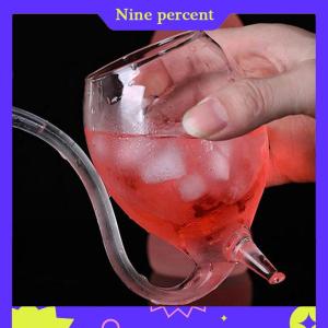 Nine percent Wine Whiskey Glass Heat Resistant Sucking Juice Milk Drinking Tube Straw Cup Creative Wine Glass High Quality Glass Cup