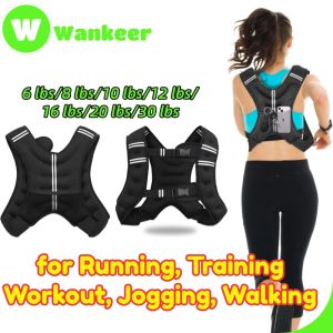Wankeer Weighted Vest Workout Equipment 6lbs/8lbs/10lbs/12lbs/16lbs/20lbs/30lbs Body Weight Vest for Men Women Strength Training Running Fitness Muscle Building Weight Loss Weight lifting
