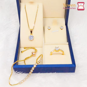 Promo Set Perhiasan Dewasa Lengkap Sudah Dapat Kalung Gelang Cincin Dan Anting Motif ( Mata Satu Full Mata ) Lapis Emas Mudah Mewah Dan Elegant SET11