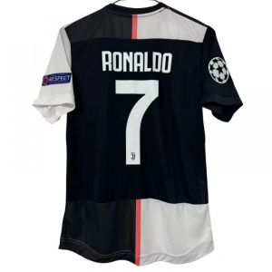 19-20 Juventus Player Edition No. 7 Ronaldo short-sleeved printed autographed football shirt fan collection gift+certificate match&training jersey