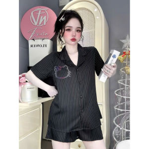 Đồ Ngủ Pijama Lụa HEUN YOUNG Bộ Đồ Pijama Truyền Thống Tay Ngắn Quần Đùi Lụa Latin Cao Cấp 45-65kg