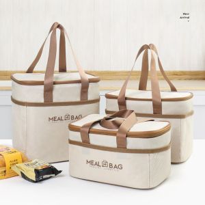 NGGFH Waterproof Insulated Lunch Bag Large Capacity Thickened Thermal Food Storage Bag Lunch Box Reusable Cooler Bag Office Worker