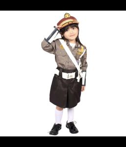 Baju Polisi Lalu Lintas Anak Perempuan – Kostum Profesi Polwantas 3–12 Tahun