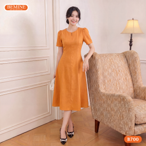 Đầm thiết kế BEMINE cổ tròn dáng dài phù hợp đi làm đi chơi-B700