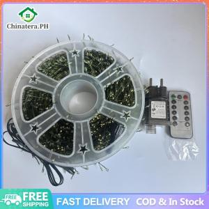 220V EU Plug 30M/50M/75M LED Tree Firecracker Copper Wire String Garden Decoration Light Remote Control Green Line Fairy Light