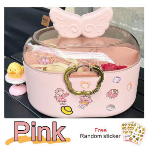 Girl Jewelry Box Cute Lovely Plastic Rotating Hair Accessories Necklace Storage Case Desktop Jewelry