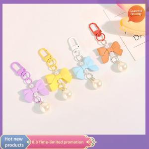 Graceful Bow Candy Color Pendant Keyring Fashion Y2K Keychain Headphone Cases Charm Bag Pendant Handbag Accessories