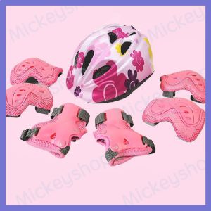 Bike Helmets Child Helmet for Kids Protective Gear Elbow Knee Pads Wrist Protector Children Boys Girls 7pcs/set Skateboards Inline & Roller Skates Helmet Cycling Gloves