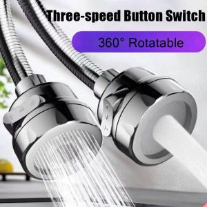 3 Modes Movable Kitchen Faucet 360° Rotatable Faucet Sprayer Replaceable Anti-Splash Extenders Tap Kitchen Universal Faucet Attachment