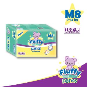 Fluffy Popok bayi Celana M isi 8 Lembar Baby Diapers Pants M8