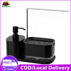 Stylish Bathroom Soap Dispenser with Soap Dish and Towel Rack in Chrome Finish