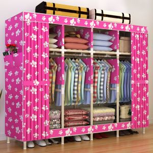 Womens 3D Pattern Non-Woven Folding Cloth Wardrobe - Simple Cloth Cabinet for Home Closet and Storage
