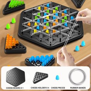 KEBETEME Chain Triangle Chess Game Multiplayer Family Friends Party Desktop Puzzle Game Parent-children Interaction Exercise Thinking Toys