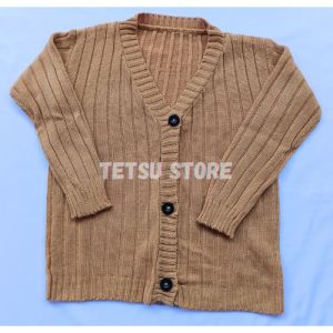 Sweater Cardigan Rajut Jalur Anak Usia 2-12tahun  / Sweater Cardigan Tebal / Sweater Croptop anak perempuan / Sweater Salur Rajut Anak