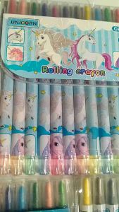 Krayon Putar Warna Panjang Karakter Cewe/Rolling Crayon 12 color