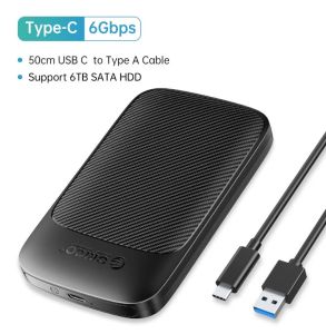 ORICO 2.5 Inch HDD Enclosure 5Gbps Speed Micro B / Type-C External Hard Drive Case Support Auto Sleep for 7~9.5mm 2.5 SSD/HDD