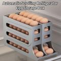 PP Plastic Refrigerator Egg Storage Box 30 Grids Large Capacity Automatic Scrolling Egg Holder Practical Space Saving Roll Off Egg Storage Rack Homeuse. 