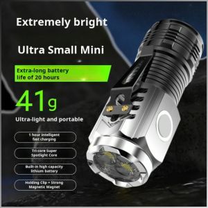 đèn pin nhấp nháy đèn flash đèn pin cường độ cao nhỏ gọn kẹp thép không gỉ đèn rọi siêu sáng mini