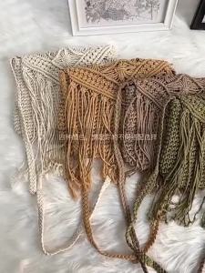 Handmade Cotton Woven Knitted Tassel Crossbody Bag Vintage Shoulder Messenger Bag Female Fashion Beach Summer Handbags 2026 bag2026