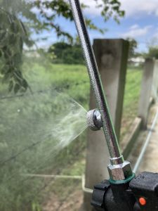 ก้านพ่นยาสแตนเลสงอ มีขนาด 4หัวและ5หัว ขนาดเกลียวหมุน2หุน หัวพ่นละออง ก้านสแตนเลสแท้