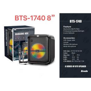 BTS-2369 3600mAh 75W Portable Wireless Audio Speaker with Large LED Light Effect Equipped with Low-Volume Bluetooth Speaker and Wireless Microphone
