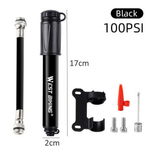 Bơm Hơi Xe Đạp West Biking Phụ Kiện Bơm Lốp Xe Đạp Đường Trường Hợp Kim 120PSI MTB Tiện Dụng Có Ống Bơm Bóng