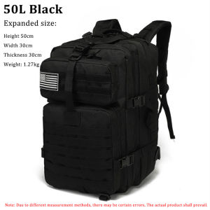 (Ship in12hrs)Army backpacks 50L Men Military Tactical Large Backpack Waterproof Outdoor Sport Hiking Camping Hunting 3D Rucksack Lightweight Bags