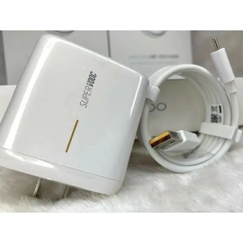 OPPO Charger 65W Super VOOC Fast Charger Type C Cable For Reno