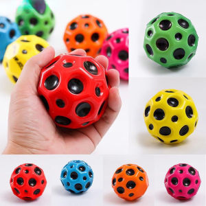 High Resilience Hole Ball Soft Bouncy Ball Anti-fall Moon Shape Porous Bouncy Ball Kids Indoor Outdoor Game Toy Ergonomic Design