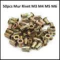 50pcs Mur Rivet Nut Rivnut tanam M3 M4 M5 M6 3mm 4mm 5mm 6mm. 