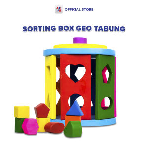 Sorting Box Geo Tabung - Mainan Kayu Edukasi Anak-Alat Peraga Edukasi Untuk Anak TK PAUD - Alat Peraga Edukatif Anak