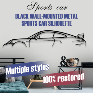 Home Interior Wall Art Black Metal Sports Car Silhouette Hanging Wall Artwork