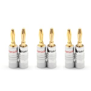SG STOCK 12Pcs Golden Nakamichi Speaker Banana 4MM Plug Connector Adapter Connectors