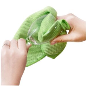 <Malaysia Stock> No Watermark Glass Cloth Rag No Fiber Left Absorbent Kitchen Dish Cloth Car Mirror Washing Cleaning Towel Cloth 30*40cm